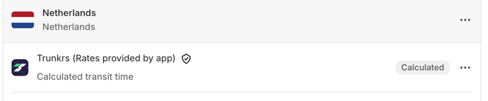 Trunkrs rates in Shopify