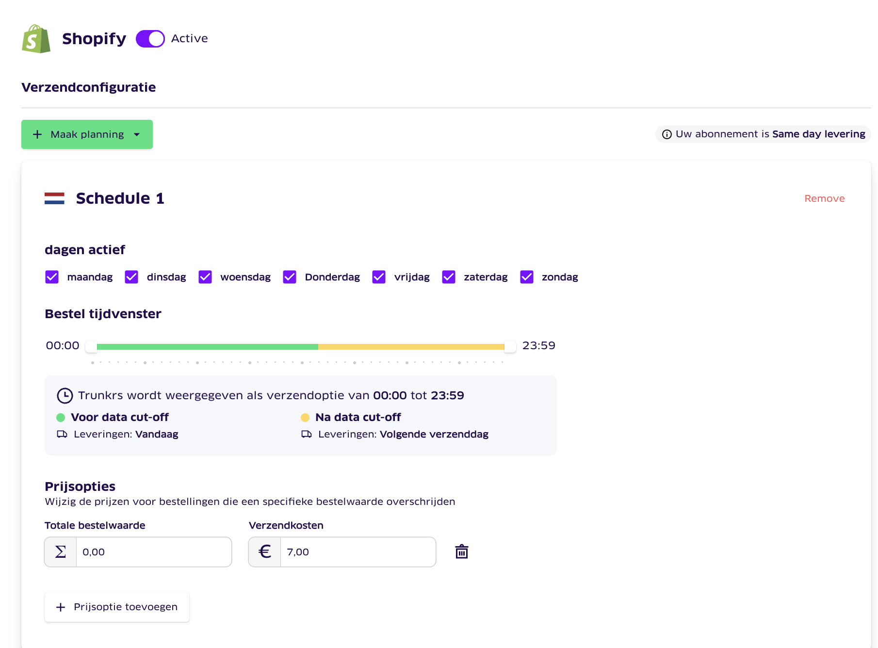 Integratie inschakelen in het portaal